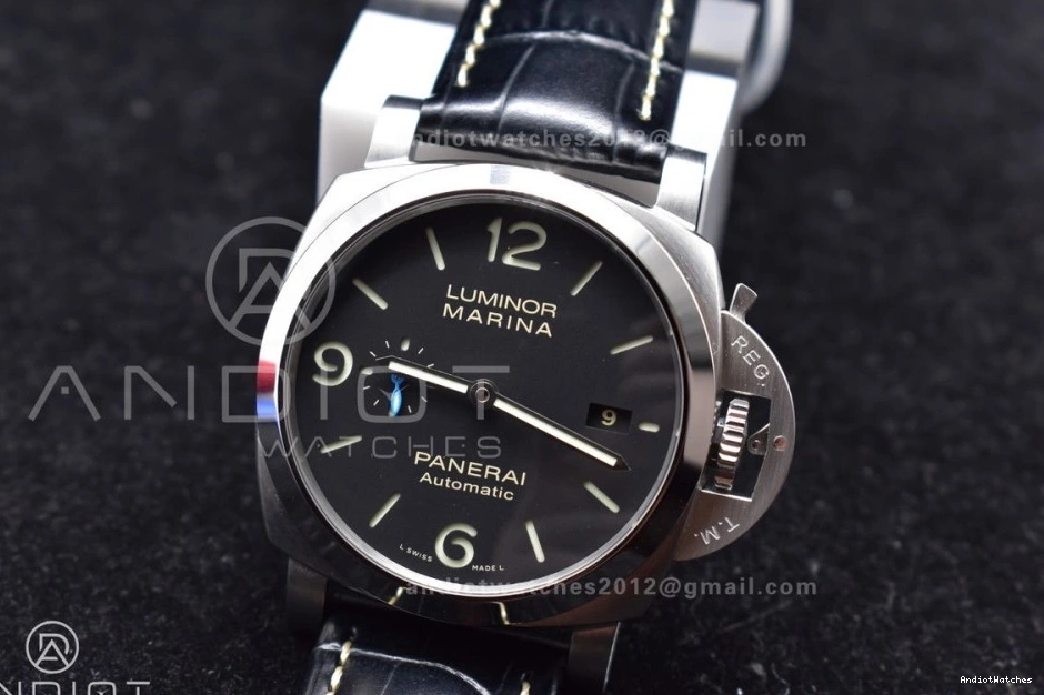 P.9010 PAM1312 Black TimelessDesign Clone Edition Dial SBF Leather Best Strap on 1:1 Black 440 0517